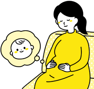 臨月の妊婦が赤ちゃんを想っている様子